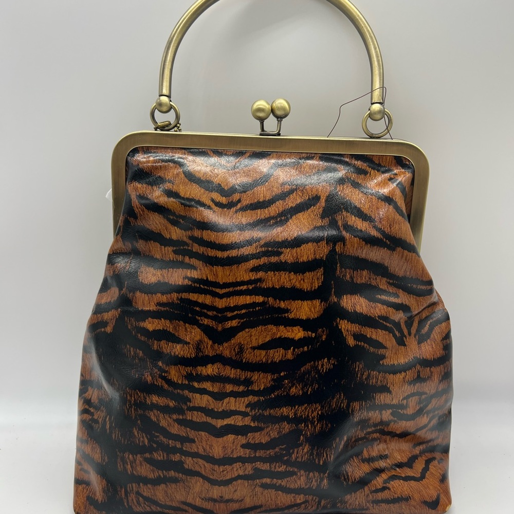 Patricia Nash Novella Frame Tiger Print Satchel Bag With 2 Straps New.